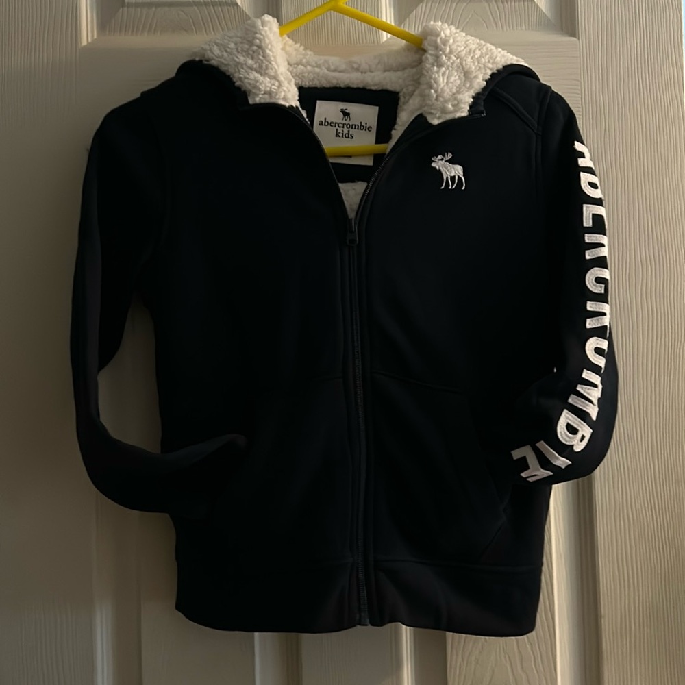 Abercrombie kids zip up fleece lined hoodie